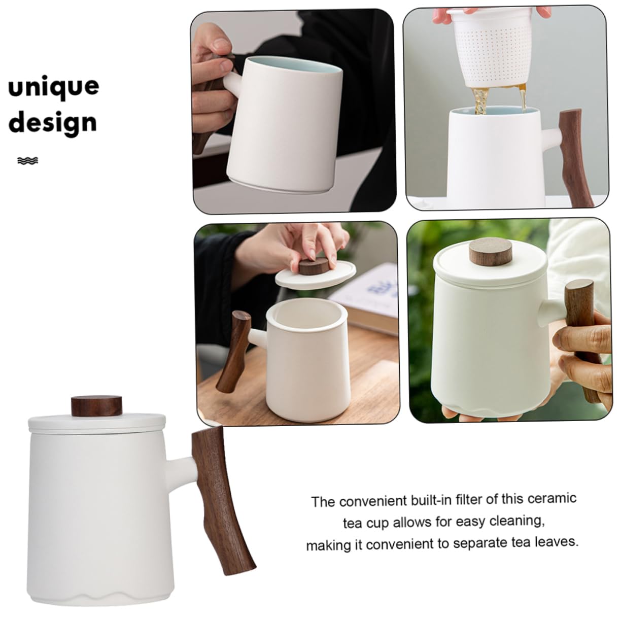 Taza De Cerámica Con Infusor y Filtro Diseño Elegante Con Mango Para Café y Té Uso Casa Oficina y Restaurante