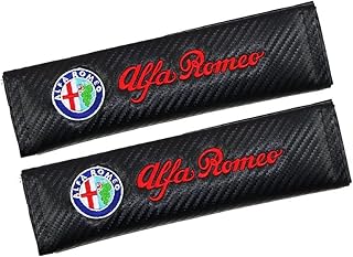 Carbon Fibre Effect Seat Belt Pads. GTV Alfasud 4C Mito Giulia Veloce Giuletta Spider Stelvio