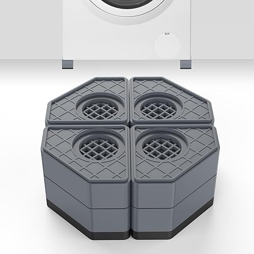 Miniatura 2 de SEISSO Almohadillas antivibración para lavadora. Pedestales de goma duraderos para lavadora y secadora. Capacidad de carga de 1100 libras de
