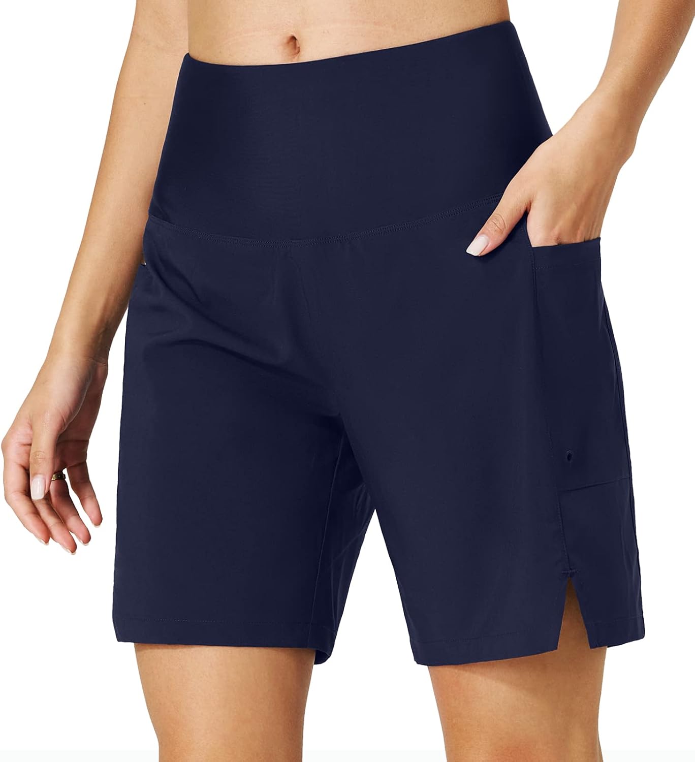 Women's 5" High Waisted Swim Board Shorts Quick Dry Beach Bottom Trunks UPF 50+ with Liner Phone Pockets