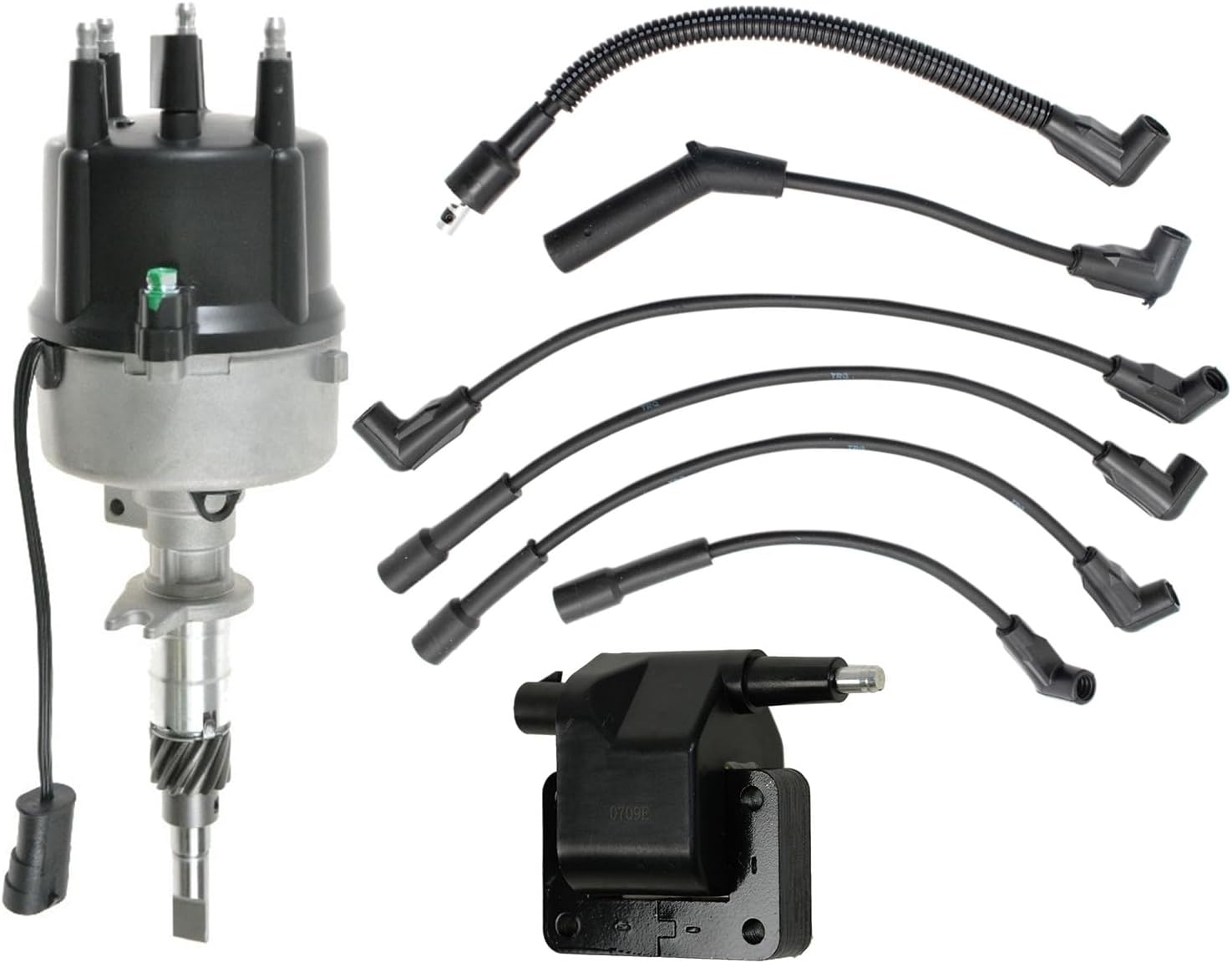 TRQ Ignition Coil Kit 3 Piece Compatible with 1991-1992 Jeep Cherokee 1991-1992 Jeep Comanche 1991-1993 Jeep Wrangler