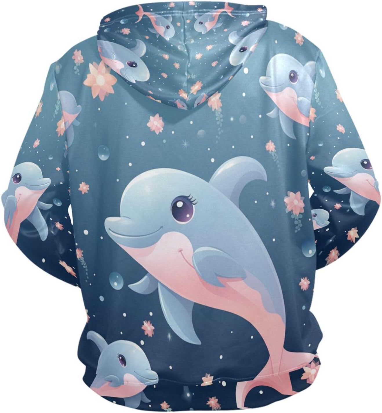 Children Cartoon Dolphin Hoodies 3D Print Athletic Hooded Sweatshirts for Athlete Men Boys(Health Fabric)
