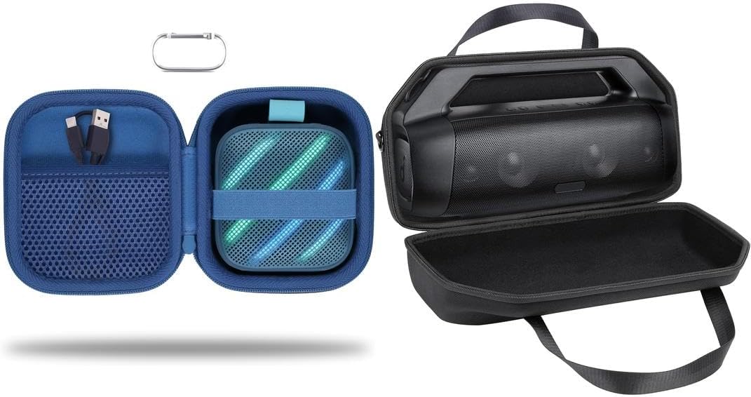 co2CREA Hard Case Bundle for Anker Soundcore Boom Go 3i & Motion Boom Plus Speakers, Portable Travel Protective Case