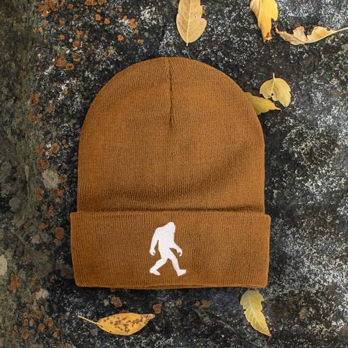 Image of Bigfoot Beanie for Men - Sasquatch Hat Winter Knit Cuffed Beanie for Women - Bigfoot Gifts for Christmas & New Year
