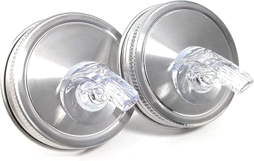 Miniatura 2 de Mason Jar Pour Spouts - Boquillas de acero inoxidable de boca ancha  para alcohol de luna y whisky  Hecho 100% en los Estados Unidos. Boquillas de