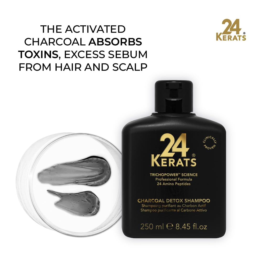 Amazon.com : 24 KERATS Detoxifying Shampoo | Charcoal & Bamboo