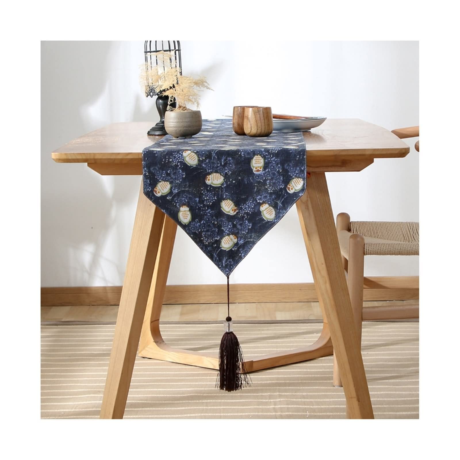 Runner da tavola vintage, in cotone, con motivo floreale, vintage, 33 x 180 cm, per l'inaugurazione della casa Happy Hour