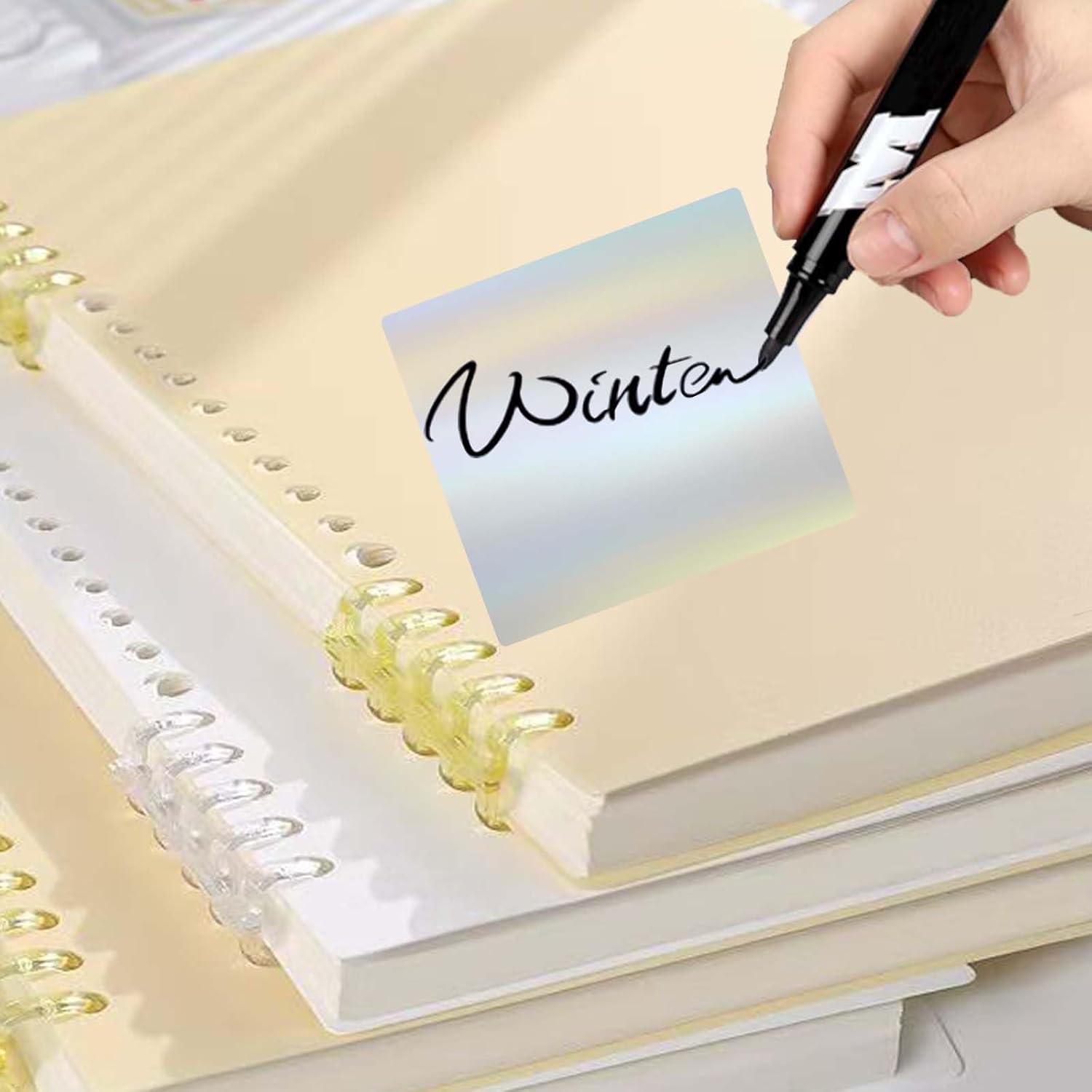 Square Thermal Labels Stickers 2" x 2", Holographic Silver Thermal Stickers Labels Waterproof Printer Decals for QR Code DIY Name Tag 200PCS (Silver) - Image 7