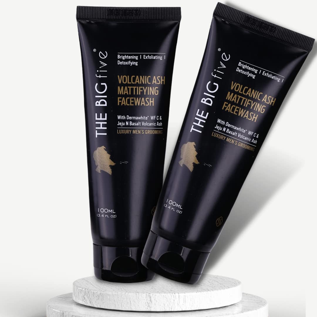 Volcanic Ash Mattifying Facewash | Pack of 2 | Jeju N Basalt Volcanic Ash | Instant Brightening | Exfoliating | For Acne Free Skin | Product by Doctor