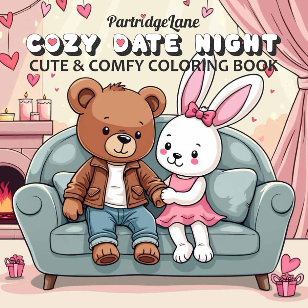 Cozy Date Night: Cute and Comfy Coloring Book for Adults and Teens Featuring Adorable Animals on Valentine's Day