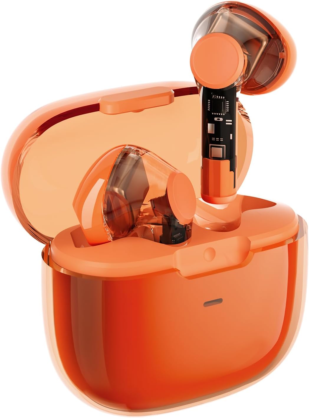 truefree T3 Semi-aperti Cuffie Bluetooth 5.3 con Cancellazione Intelligente del Rumore AI per le Chiamate, 28 ore di Autonomia, Driver da 13 mm, Modalità Gioco da 40 ms, Design Elegante e Trasparente