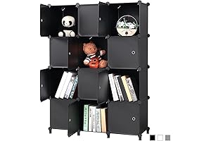 ANWBROAD 12-Cube Storage Organizer with Doors: Versatile Closet and Bedroom Space Saver