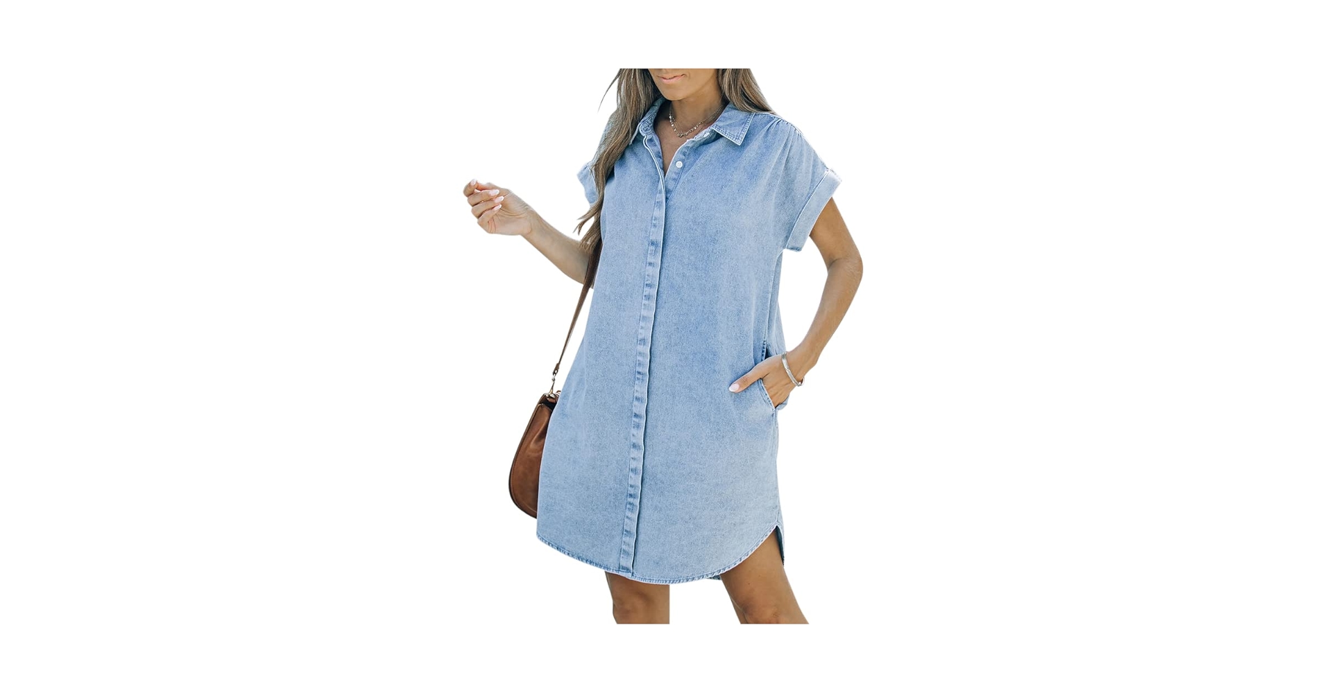 KDF Denim Shirt Dress Women - Denim Dress for Women with
