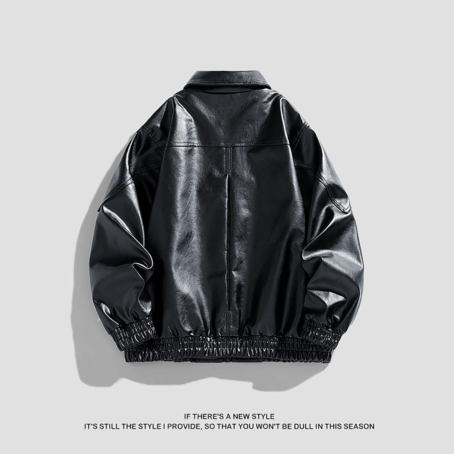 Men slimming Fit Gentleman Biker Ride Motorcycle Cafe Biker Racer Stand Collar Style Warm Winter PU Leather Jacket