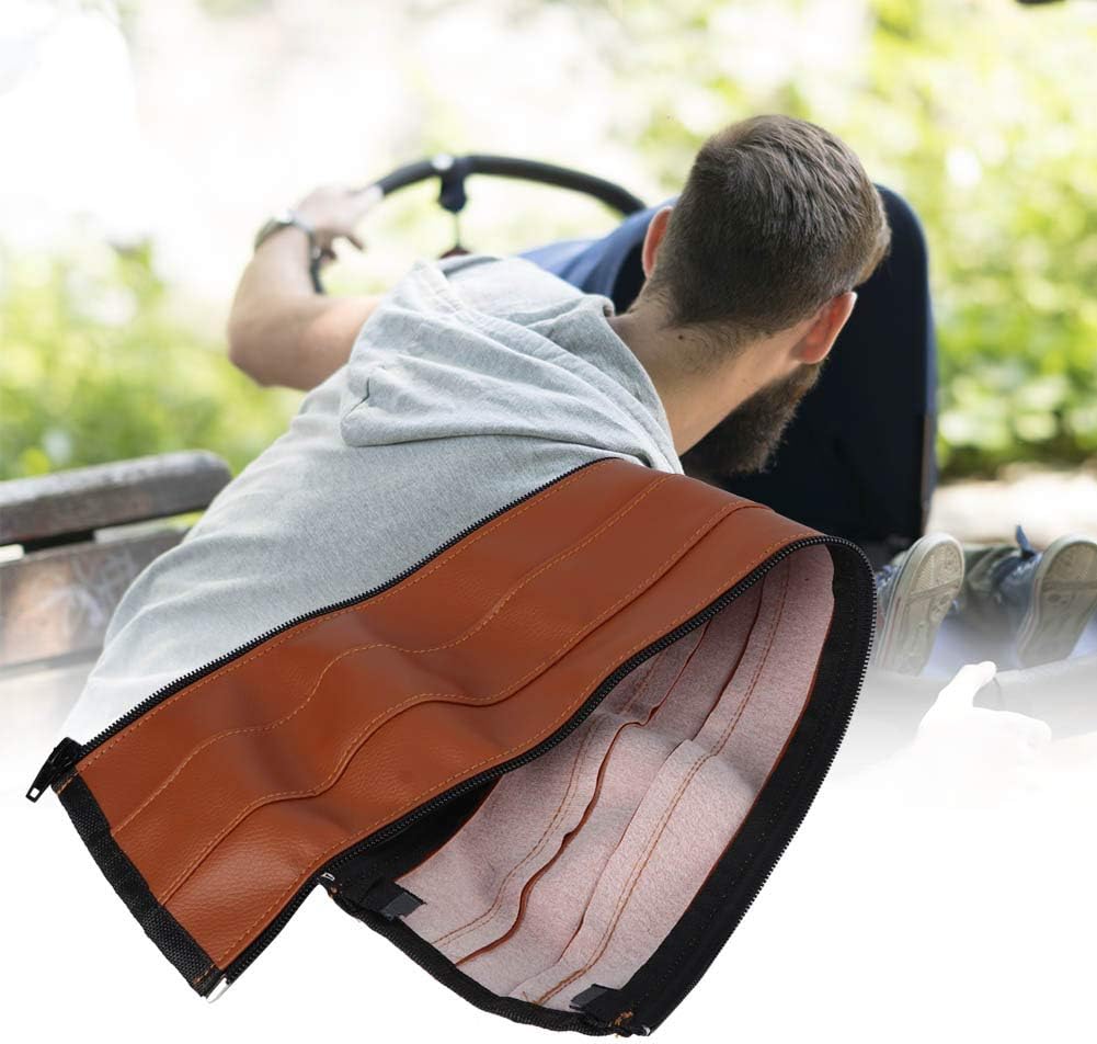 Keenso Stroller Handle Cover, PU Leather Stroller Handlebar Cover Sweat Absorbent Pushchair Accessories