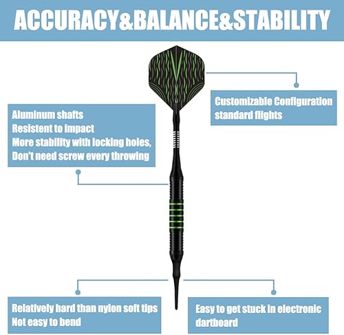 Miniatura 3 de Juego de dardos de punta de plástico, dardos de punta suave para tablero de dardos electrónico, para ocio y entretenimiento