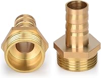 Drado Sárgaréz Tömlőcsatlakozó Adapter 3/4" Külső Menet x 1/2" Tömlővég (14mm) - Tartós Vízálló Kötőelem Kerti Locsoláshoz - 2db Szett 2
