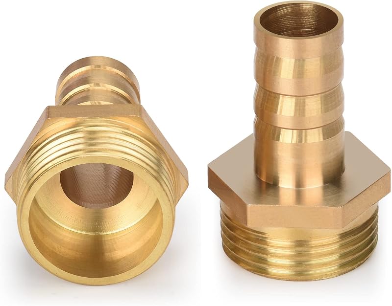 Drado Sárgaréz Tömlőcsatlakozó Adapter 3/4" Külső Menet x 1/2" Tömlővég (14mm) - Tartós Vízálló Kötőelem Kerti Locsoláshoz - 2db Szett
