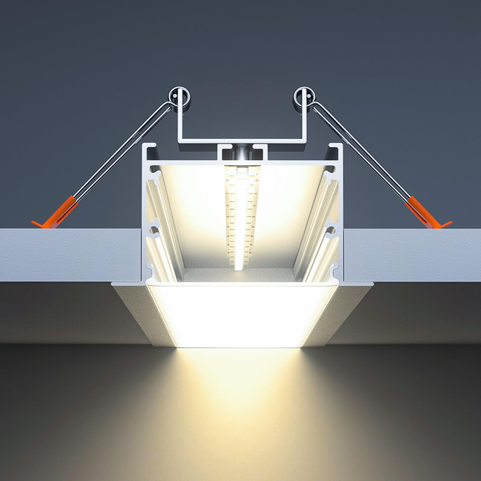 Aluminiowy profil LED do taśm LED 20 x 2 m (łącznie 40 M) Kanały LED w kształcie litery U z dyfuzorem PC i akcesoriami montażowymi do montażu sufitowego lub ściennego