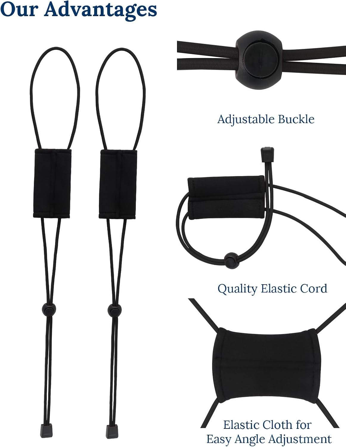 2 Pack Fish Finder Cover Straps – Adjustable Bungee Graph Cover Secure Strap for Travel, Keeps Fishing Graph Screen Covers in Place, Fits Up to 18" - Black
