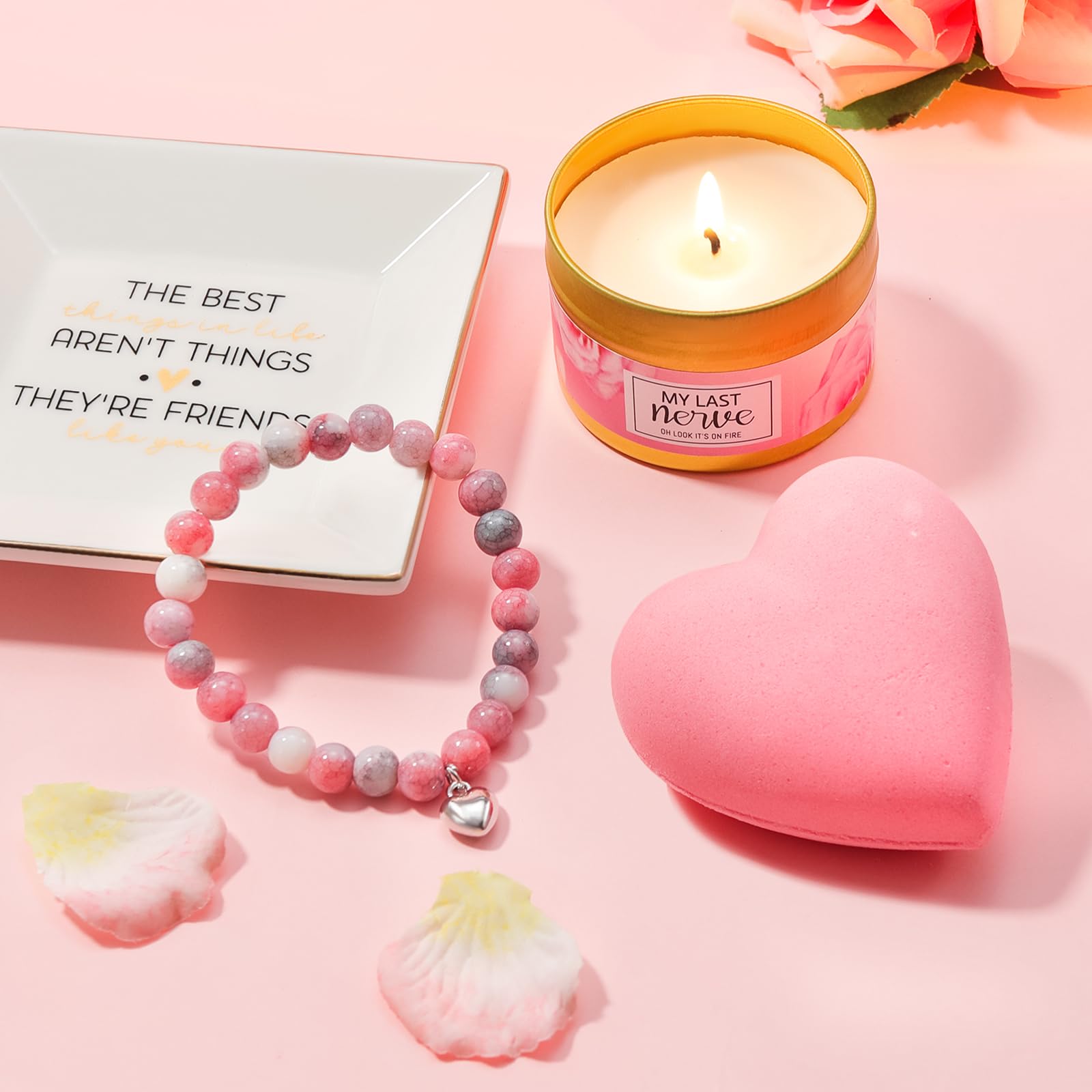 Geburtstagsgeschenk für Frauen,Kaffeebecher Geschenkset Frauen Geburtstag | Entspannung Geschenkbox für Freundin,Schwester, Mama,Damen,Kollegin Geschenk Geburtstag Geschenkideen,Rosa Selfcare Geschenk