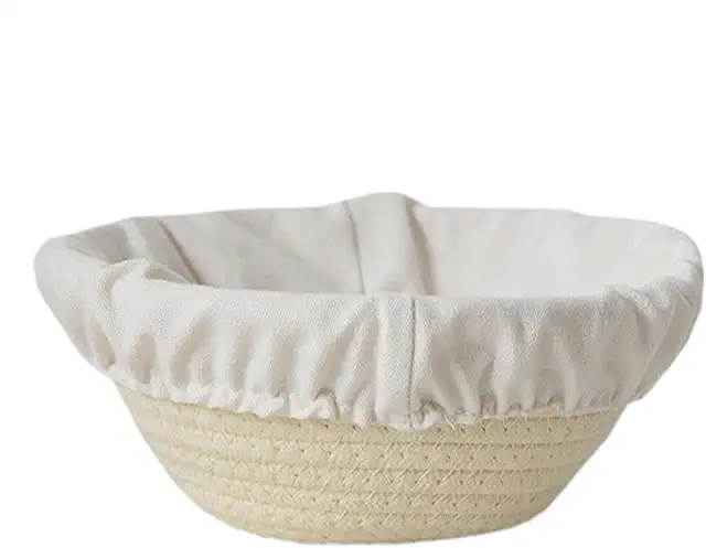 Cesta de fermentación para pan de ratán natural con funda de tela - Cesto de fermentação