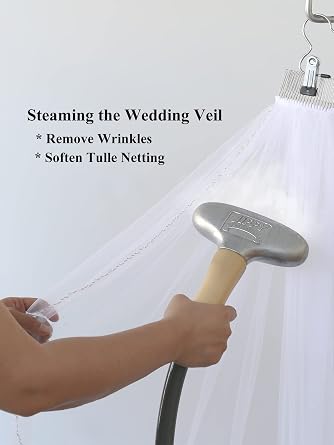 SAMKY 2T 2 Tier Crystals Silver Beaded Wedding Veil - White Elbow Length 30 V402