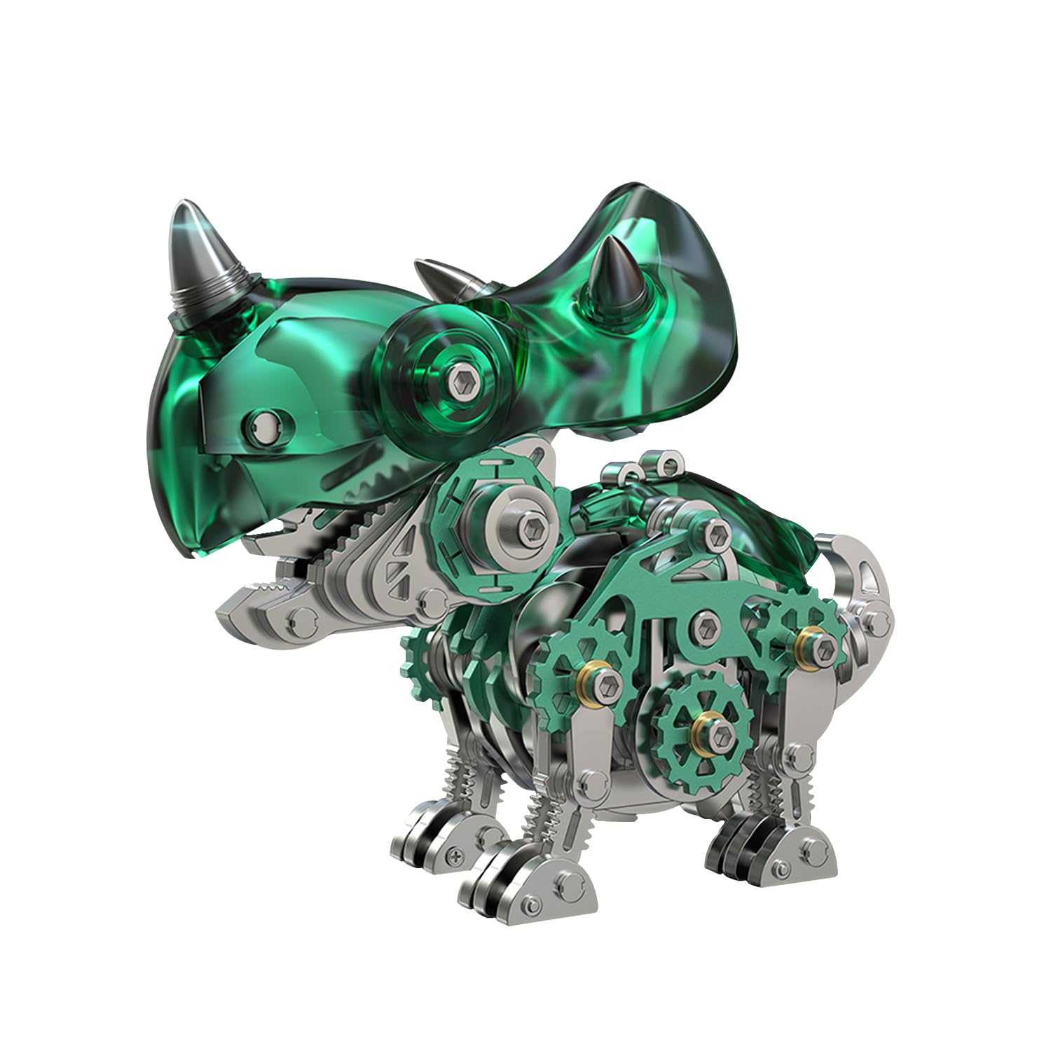 3D Metal Puzzles,3D Metal Puzzle for Adults,Mechanical Dinosaur Model Kit Triceratops,Steel 3D Puzzles Stainless Steel Ornaments for Adults Home Decor Art Craft Gifts Toys.