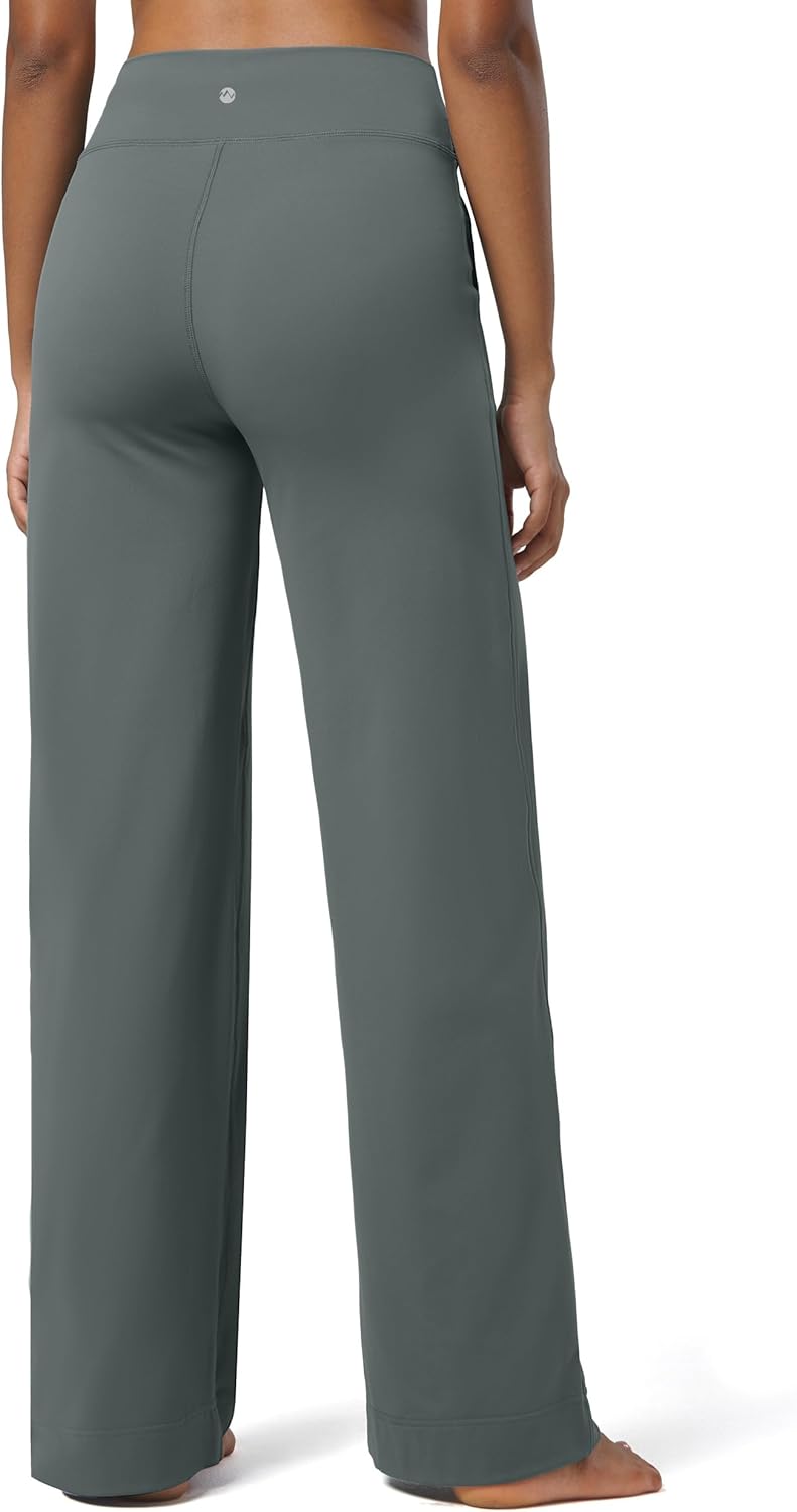 Willit Women's Wide Leg Pants Yoga Pants with Pockets High Waist Stretch Casual Lounge Comfy Pants 29" 31" - Image 3