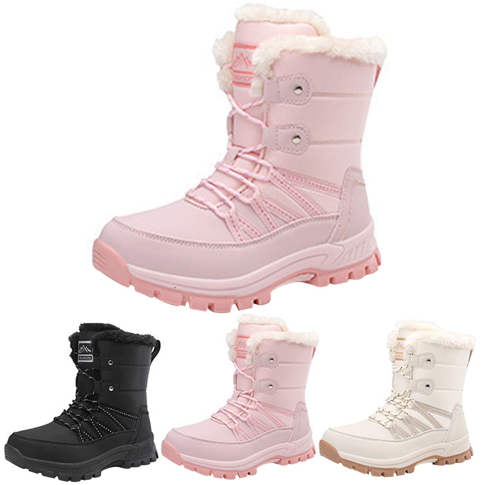 Stivali Donna Invernali Stivaletti Da Neve Calda Boots Outdoor Impermeabili Stivaletti Alla Caviglia Anfibi Leggere Scarpe Morbide Inverno Tronchetti Antiscivolo