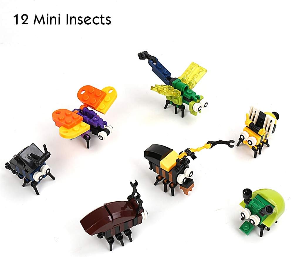 IAMGlobal 12 Mini Animal Building Blocks Toy Set, Animals Figures Stem Toys, Party Supplies Gifts Party Favor for Kids, Goodie Bags, Birthday, Carnival Prizes (A) : Toys & Games