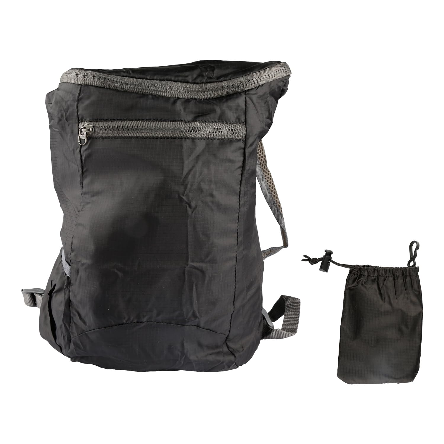 Hopzab Foldable Backpack, Lightweight Waterproof Outdoor Sports Pack, for Travel, Hiking, and Cycling Adventures(Black)