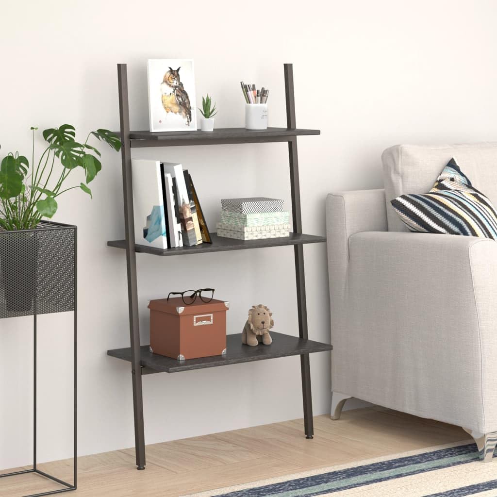 SYDE Scaffale inclinato in acciaio 3 ripiani nero 116 cm