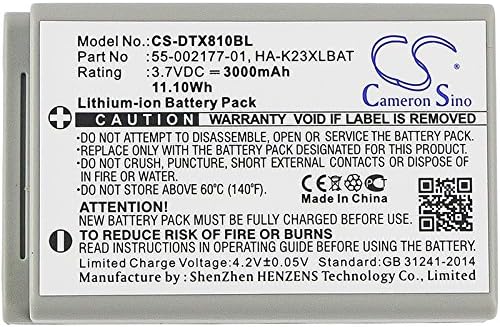 Cameron Sino Battery for Casio DT-X200, DT-X200-10E, DT-X200-20E, DT-X8, DT-X8-10C, DT-X8-10C-CN, DT-X8-10E, DT-X8-10J, DT-X8-20C, DT-X8-20E, DT-X8-20J PN:Casio 55-002177-01, HA-K23XLBAT 3000mAh