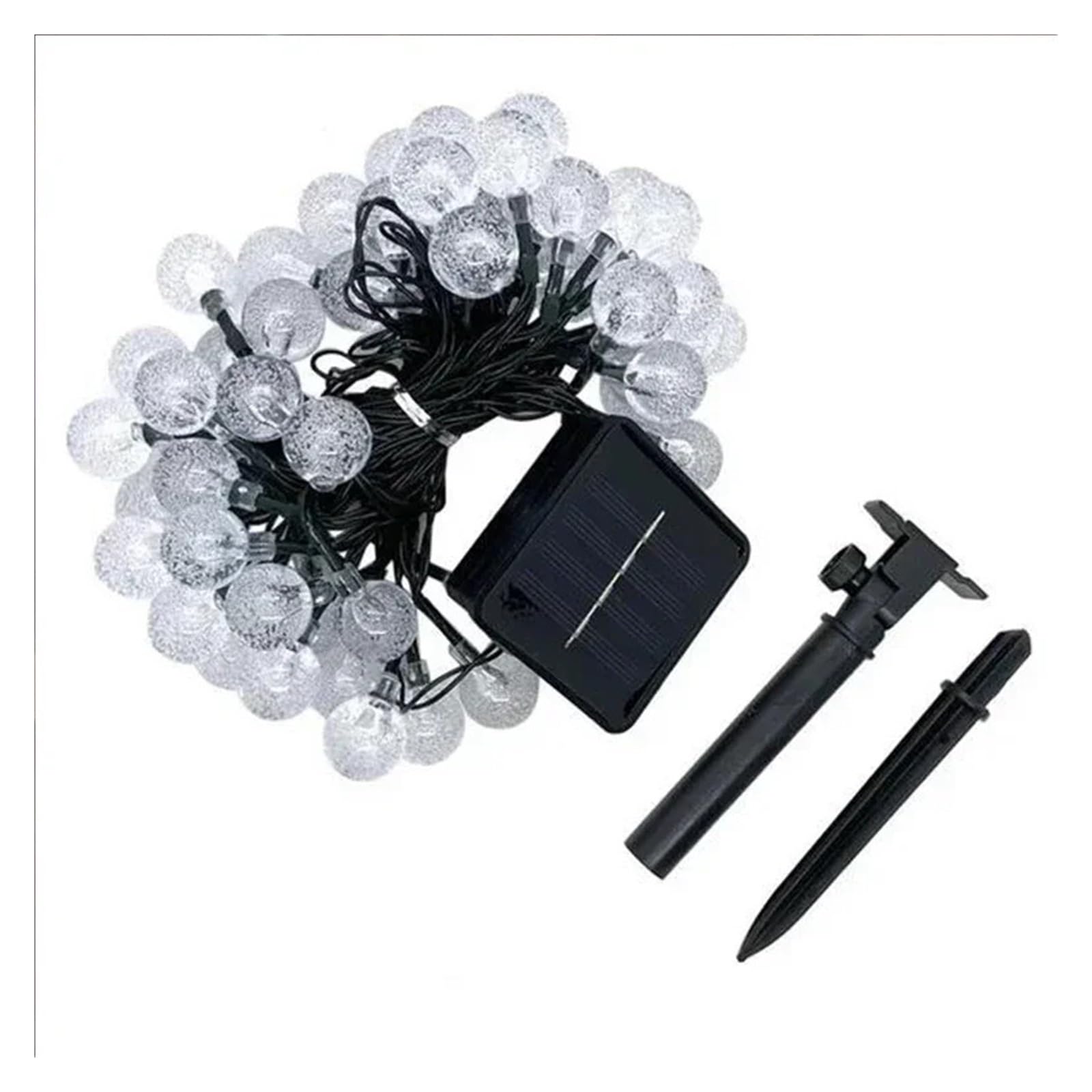 Genérico Luces Decorativas solares for Exteriores, Luces solares con Bolas de Cristal, 8 Modos, Impermeables, adecuadas for decoración de Jardines y Fiestas(White,12M,Big(2.4))