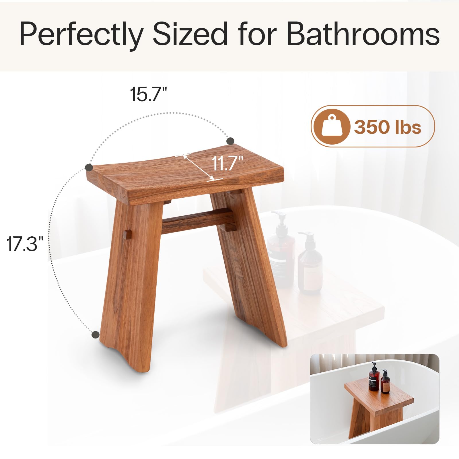 Amazon.com: StrongTek Teak Shower Stool, 18-Inch Pre-Oiled Solid