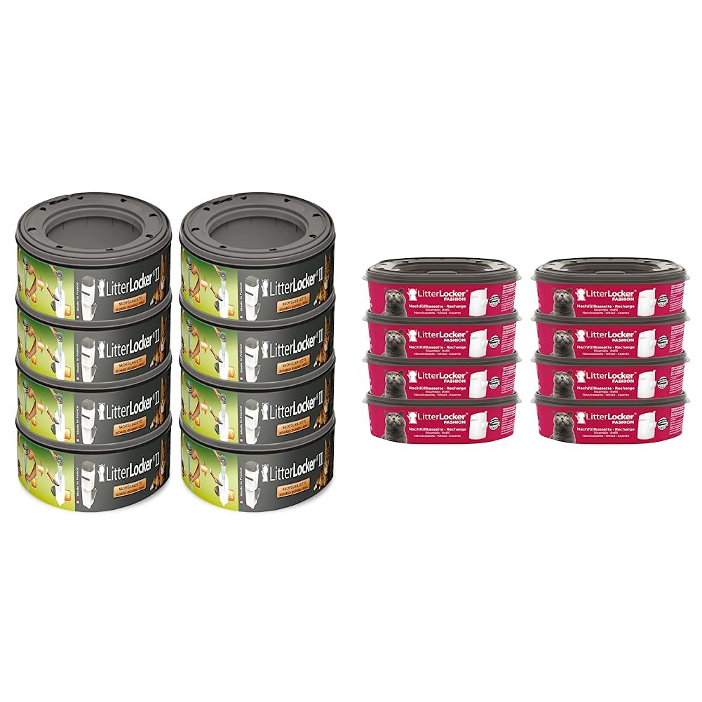 Angelcare Litter Locker 2 8er-Pack Nachfüllkassetten & LitterLocker Fashion 8er- Pack Nachfüllkassette