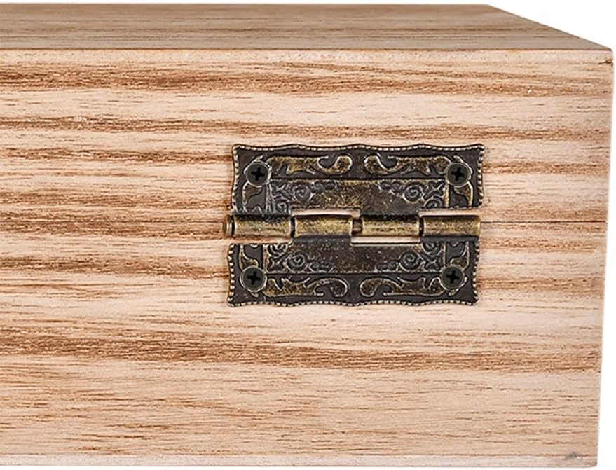 Jewelry Box Hinges - Retro Design Decorative Locking Hinges - Vintage Tool Box Latch Decorative Hasp Latch Buckle with 12 Antique Bronze Engraved Designs and 100 Screws