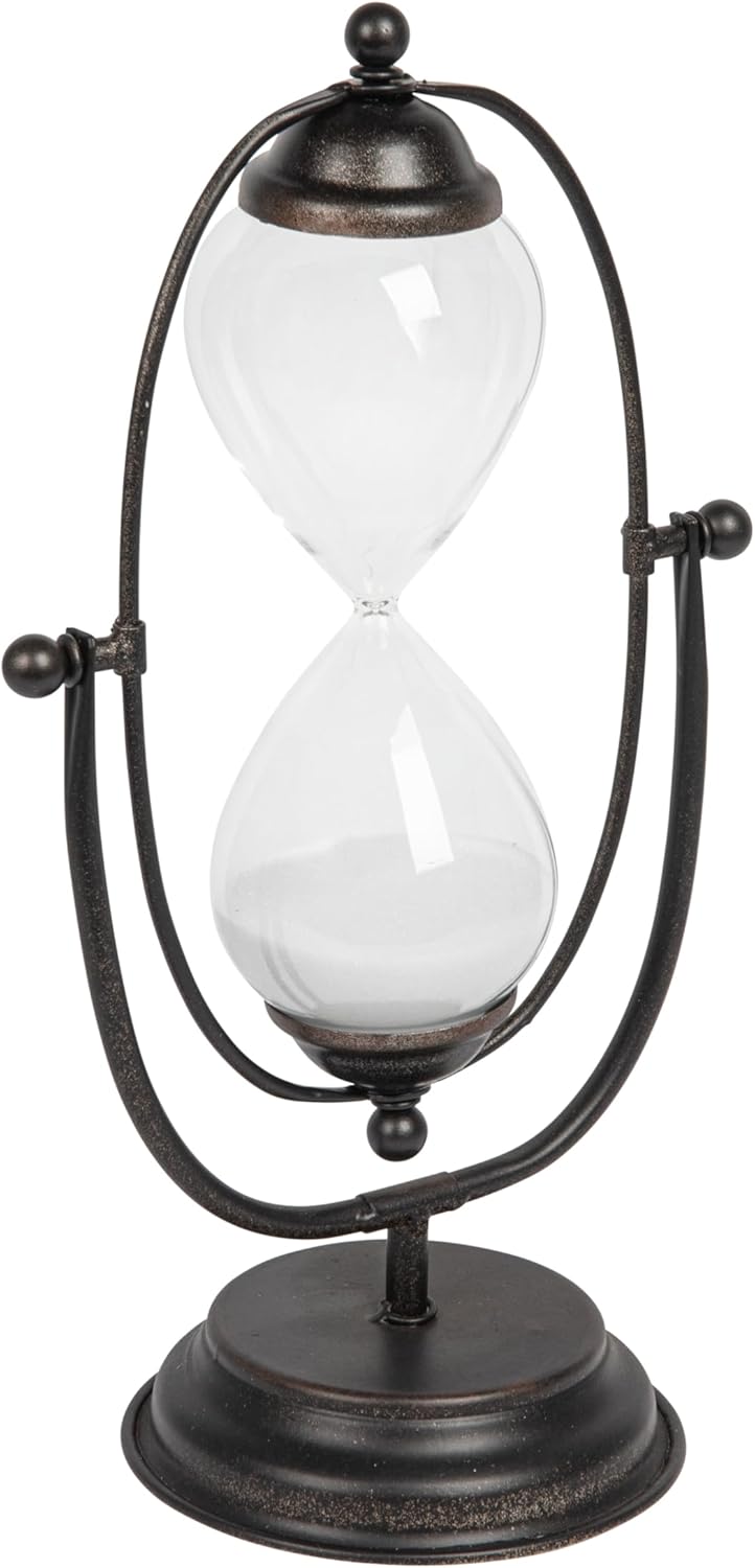 Creative Co-Op Decorative Metal & Glass Thirty Minute Hourglass