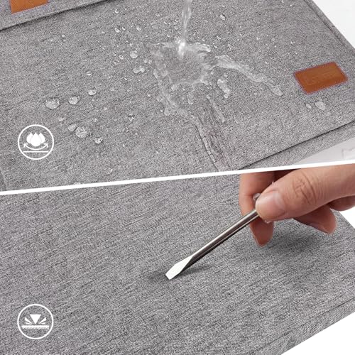 Image of ESTARER Laptop Bag 17-17.3 Inch, Computer Bags for Men Water-resistant Canvas Laptop Case Slim Laptop Sleeve Fits Hp /Dell /Asus /Lenovo /Acer, Light Grey