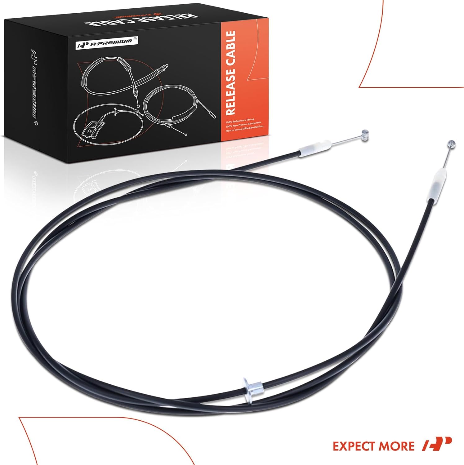 A-Premium Front Hood Latch Release Cable Without Handle Compatible with Toyota Sienna 2004-2010, 89.57 inch, Replace# 5363048050, 536300E040