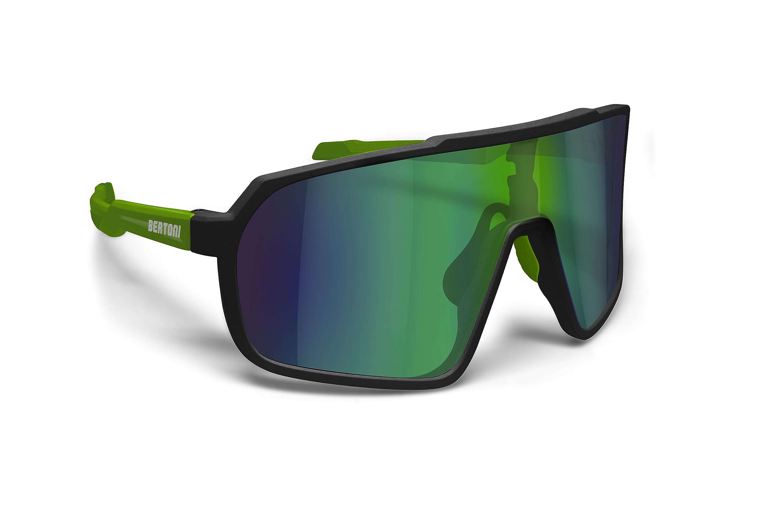 BERTONI Gafas Deportivas Ciclismo MTB Running para Hombre y Mujer en TR90 - Lente Ancha Antivaho 100% Protección UV mod. GEMINI