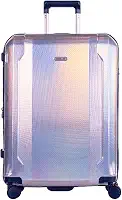 Mala de Viagem Média Para Despachar Prata Sustentável em PET Reciclado com Cadeado TSA Internacional, Expansível com Zíper Expansor ECO RPET - Sestini