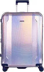 Mala de Viagem Média Para Despachar Prata Sustentável em PET Reciclado com Cadeado TSA Internacional, Expansível com Zíper Expansor ECO RPET - Sestini