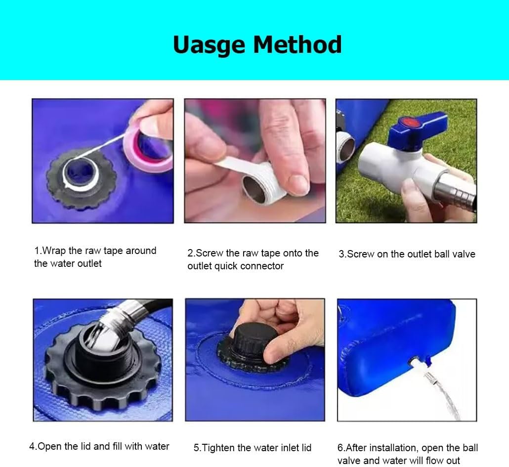 Portable Water Storage Bladder, Foldable Water Tank with Spigots & Overflow Kit, Water Storage Containers for Emergency Water RV(2x2x1m/4000L/1056.7gal)