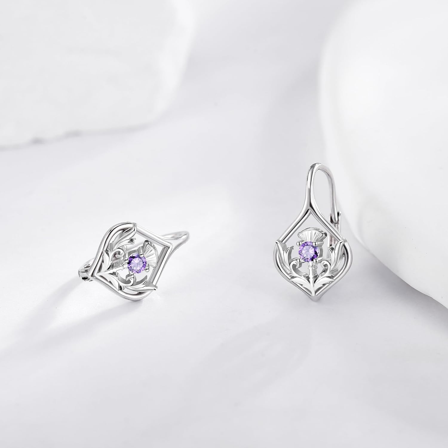 Scottish Thistle Earrings Sterling Silver Scottish Jewelry Gifts for Women - Image 3