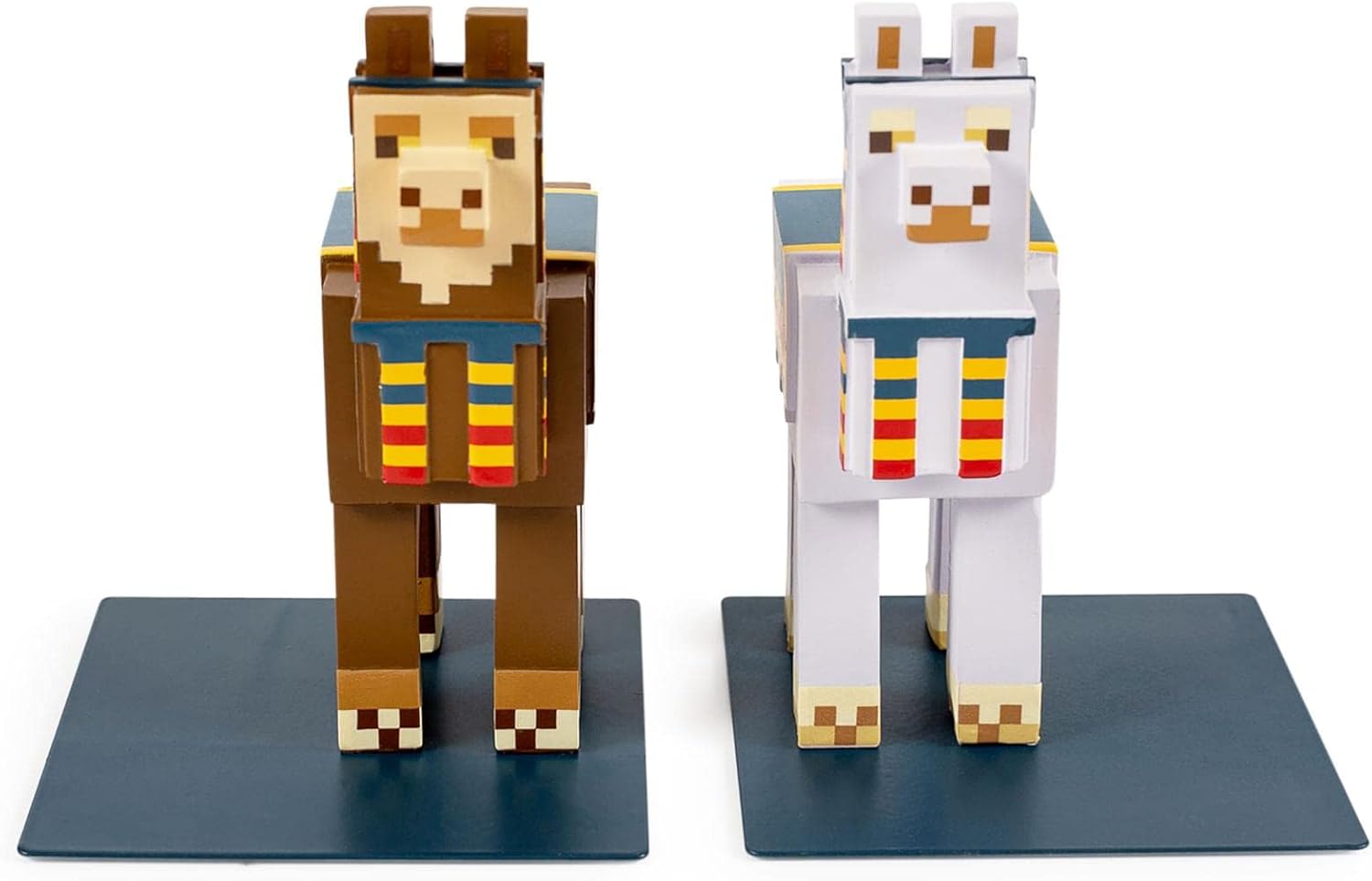 Minecraft 6-Inch Llama Bookends, Set of 2 | Bookshelf Decor Room Essentials, Storage Organizer for Shelves and Desktops, Book Stoppers | Video Game Gifts and Collectibles