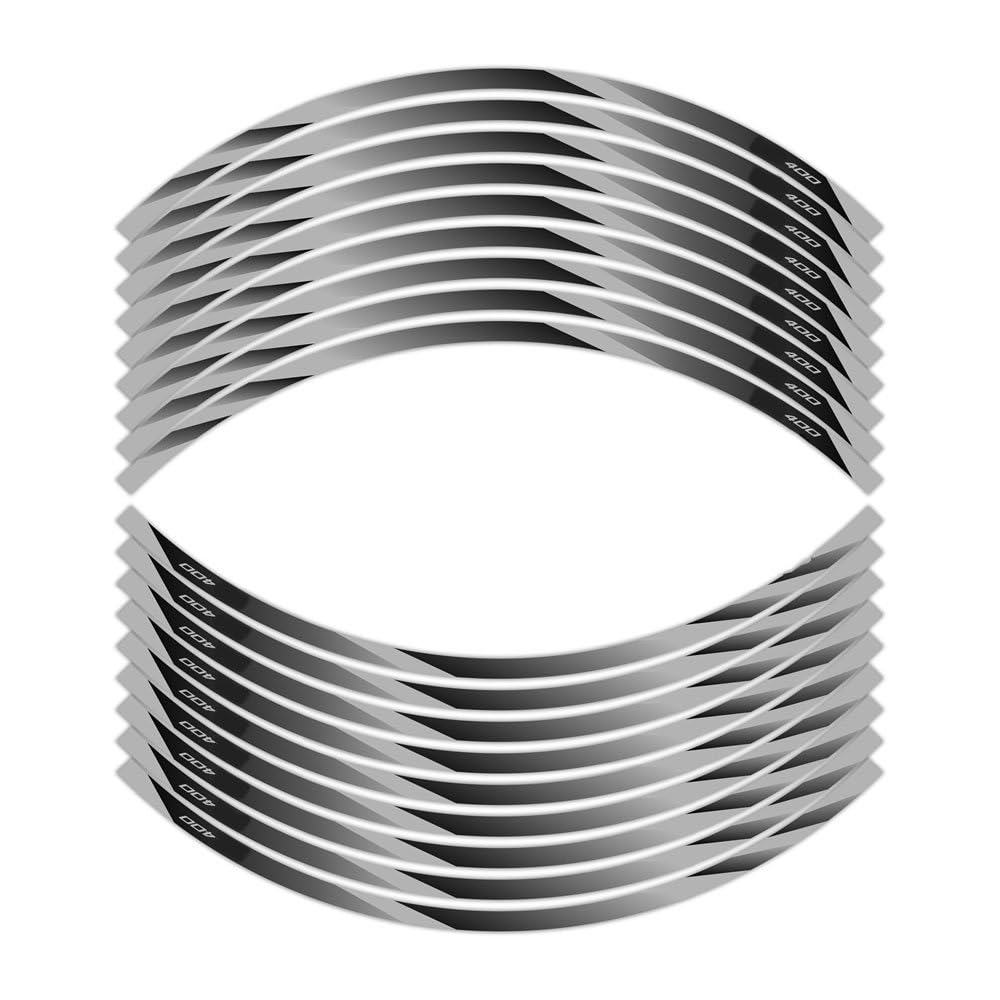 Hub Decals Rim for NINJA300 EX300 NINJA400 EX400 Motorcycle 17 Inch Front Rear Decal Hub Reflective Rim Stickers Stripe Tape(Grey14)