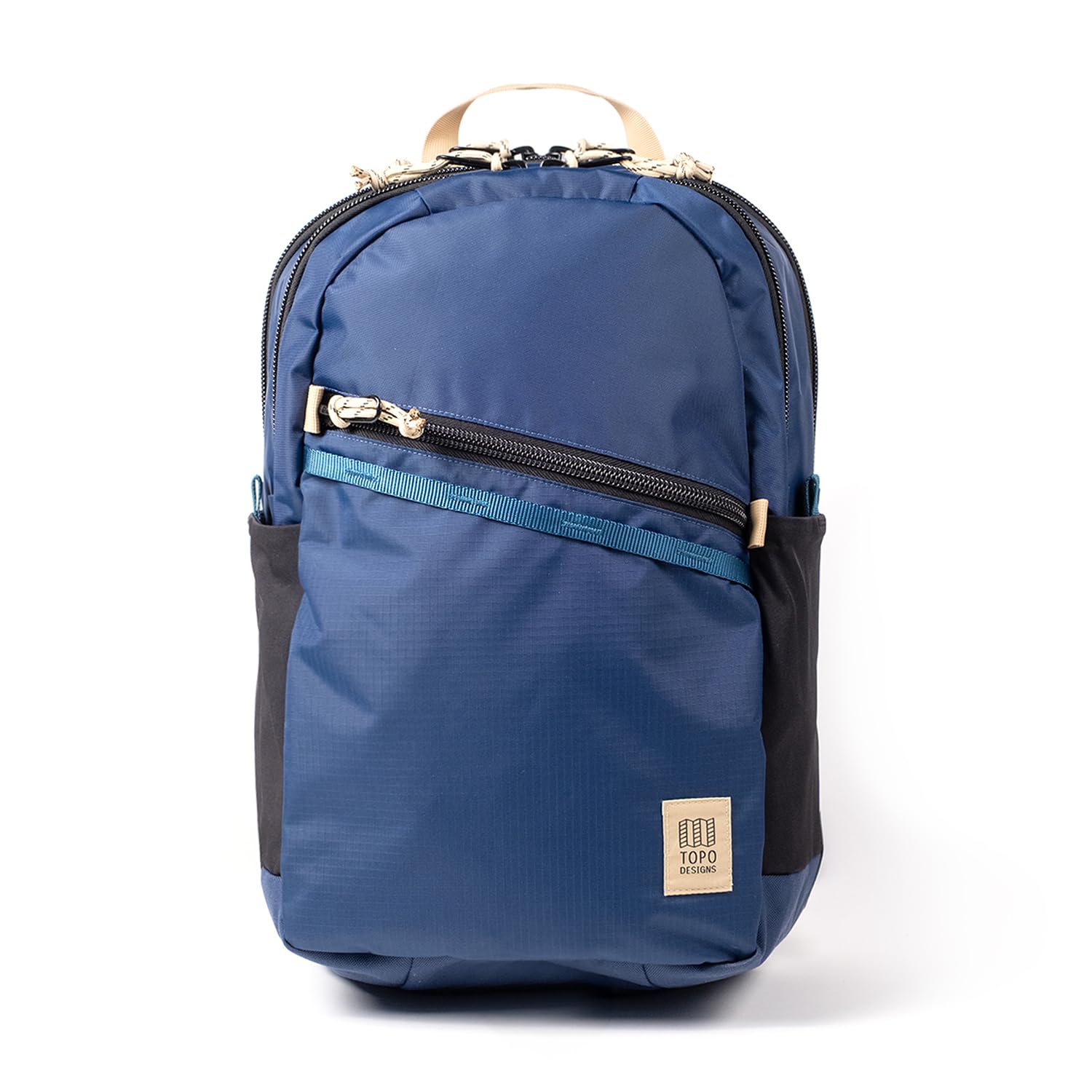 Topo Designs Commuter Backpack, Rugged and Durable Recycled Nylon Fabrics, 25L Capacity, Moulded Back Panel, External Access Laptop Sleeve, BlueSign