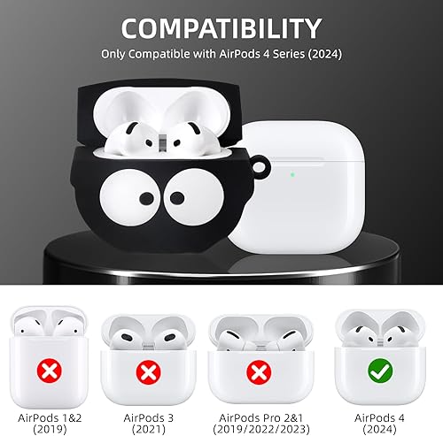 Miniatura 2 de Funda compatible con Apple AirPods de 3 generación con kit limpiador y lindo llavero de panda, funda para Airpods 3 que brilla en la oscuridad,